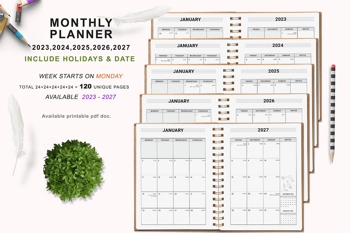 Ultimate Planner Bundle Pack 2024-27, a Stationery Template by ROJI CREATOR (Photo 4 of 10)