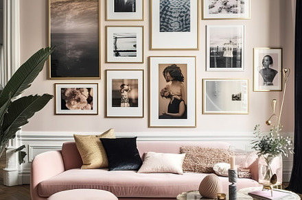 modern living room with paintings, an Architecture Photo by Virgo Studio