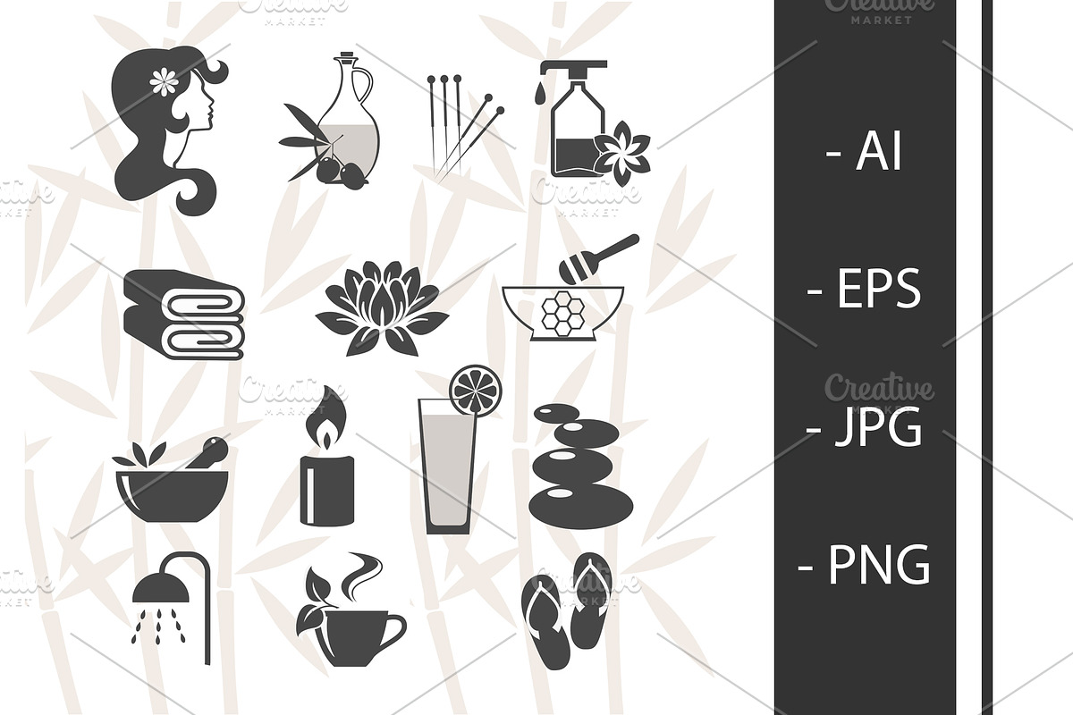 Vector spa icons set, an Outline Icon by RODINA (Photo 1 of 3)
