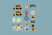Tax Car Service Illustration Set, a Transportation Illustration by studiogstock (Thumbnail 2 of 3)