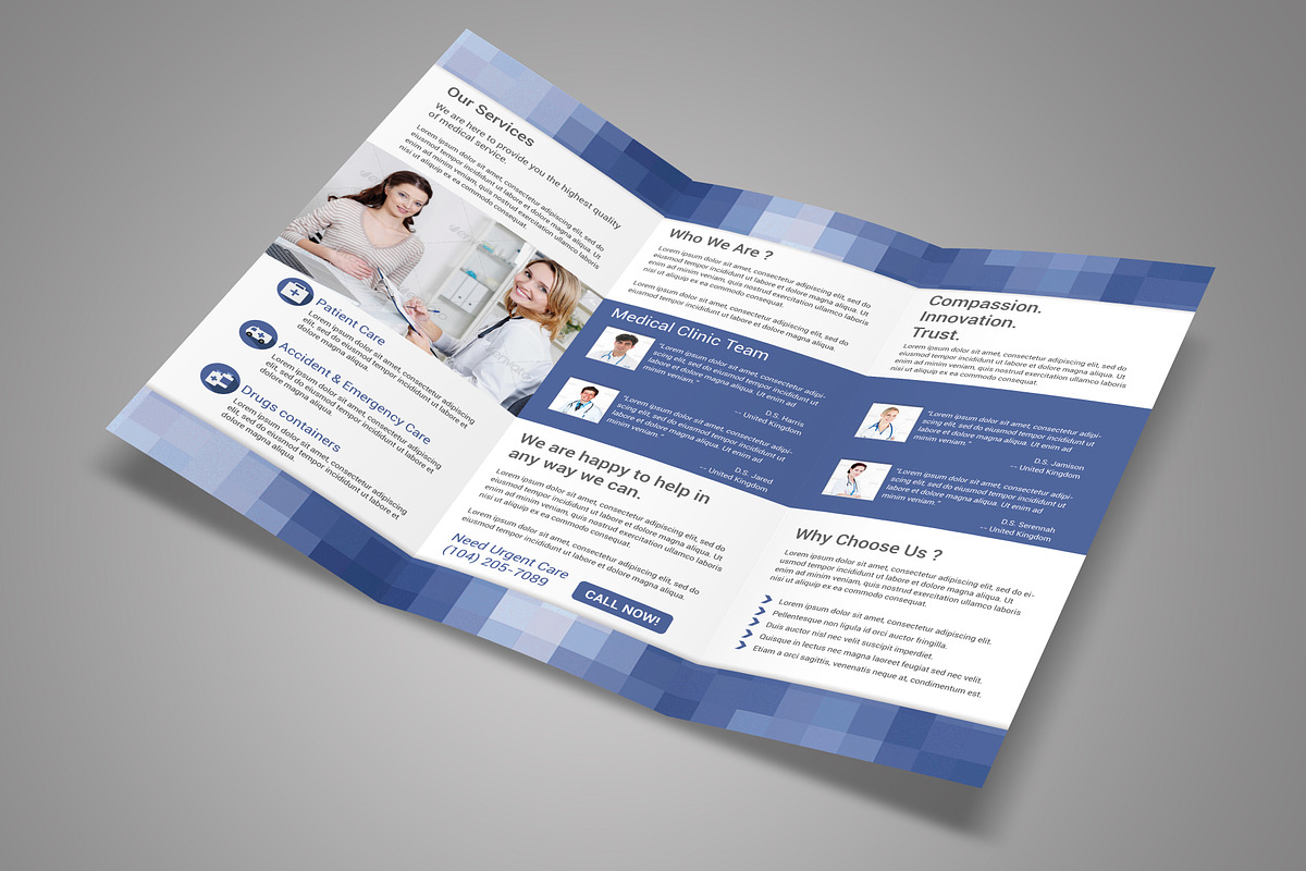 Mosaic Medical Trifold Brochure, a Brochure Template by Creative  designer (Photo 6 of 6)