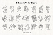 Floral Head Women SVG Cliparts, an Illustration by Mia Digital (Thumbnail 2 of 6)