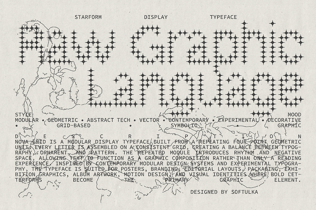 StarForm Display Typeface, a Symbol Font by softulka (Photo 2 of 8)