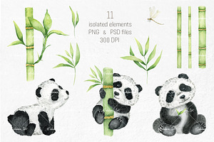 Panda Clipart & Seamless Patterns