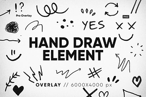 90 Hand Draw Element HQ, a Texture Graphic by CCPreset