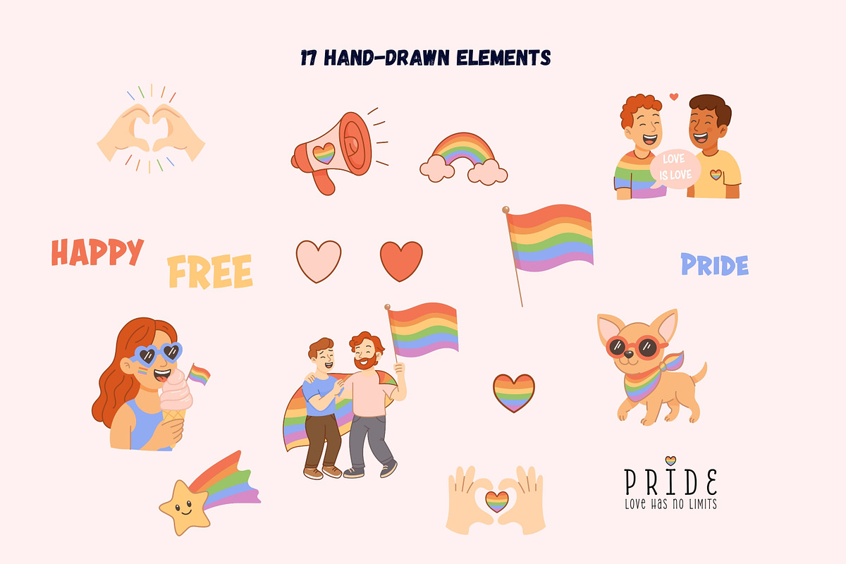 LGBT Pride Clipart, a Person Illustration by Bielousova Art (Photo 2 of 8)