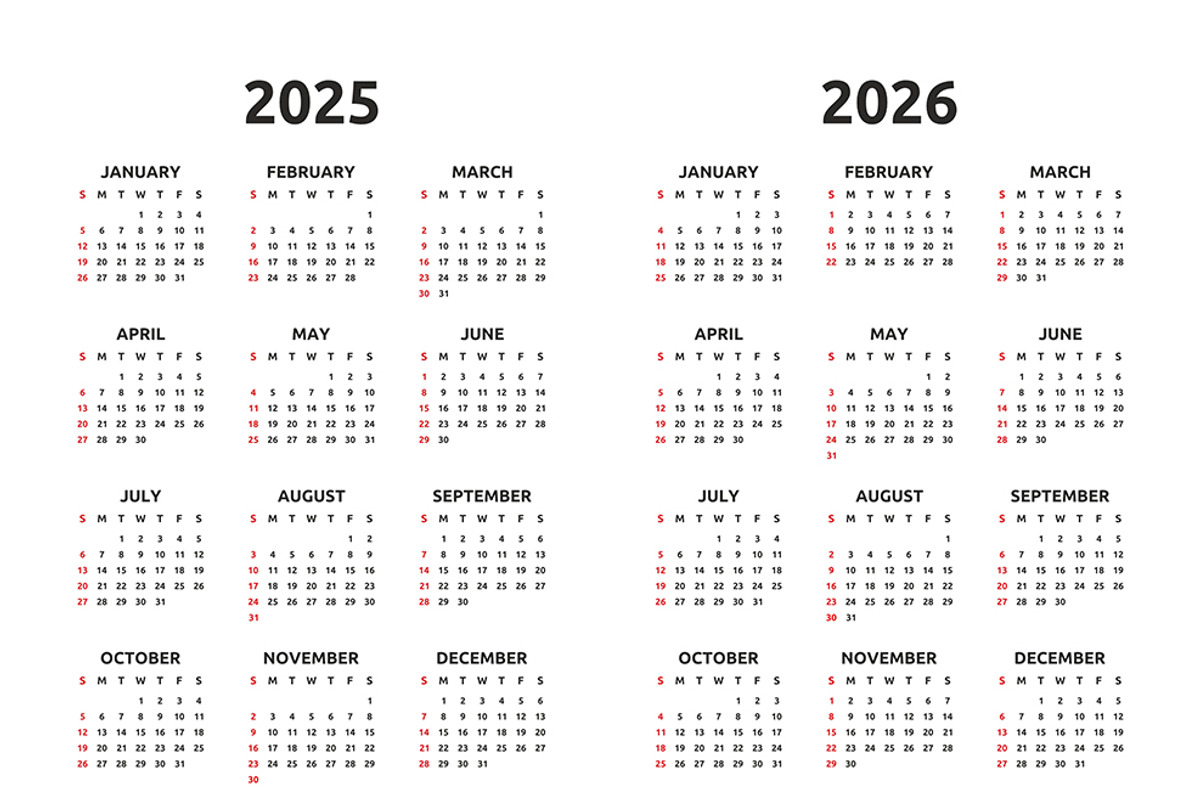 Calendar 2025, 2026 and 2032, an Illustration by Volyk (Photo 3 of 6)