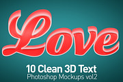 Clean 3D Photoshop Text Mockups Vol2, a Mockup by Creative Graphics (Thumbnail 1 of 10)