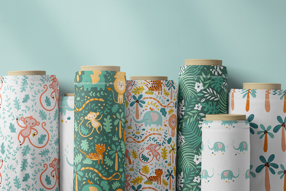 Jungle friends elements & patterns, a Pattern Graphic by Inna Moreva (Photo 6 of 11)