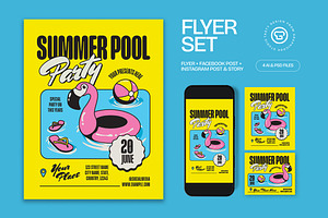 Summer Pool Party Flyer, a Flyer Template by graphicook