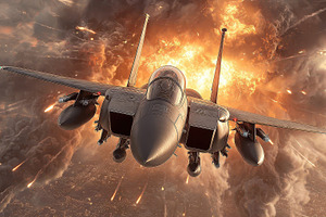F15 Eagle Fighter Jet in Aerial Comb, a Photo by Pixeness Studio