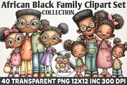 Black Family Clipart Set, a Person Illustration by RobertsArt (Thumbnail 1 of 6)