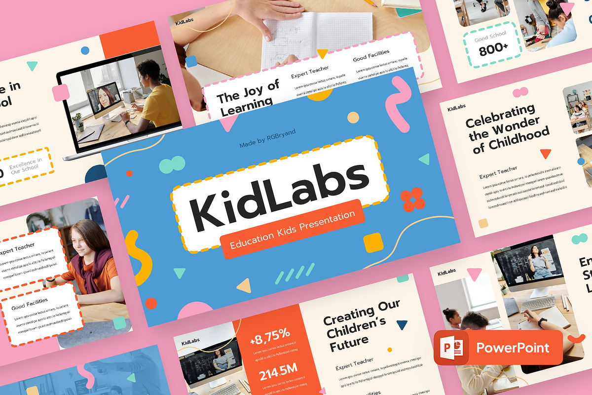 KIDLABS - Kids Education Powerpoint, a Presentation Template by rgbryand (Photo 1 of 9)