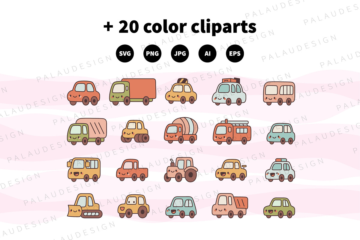 Cute Car Characters, a Transportation Illustration by Palau (Photo 8 of 10)