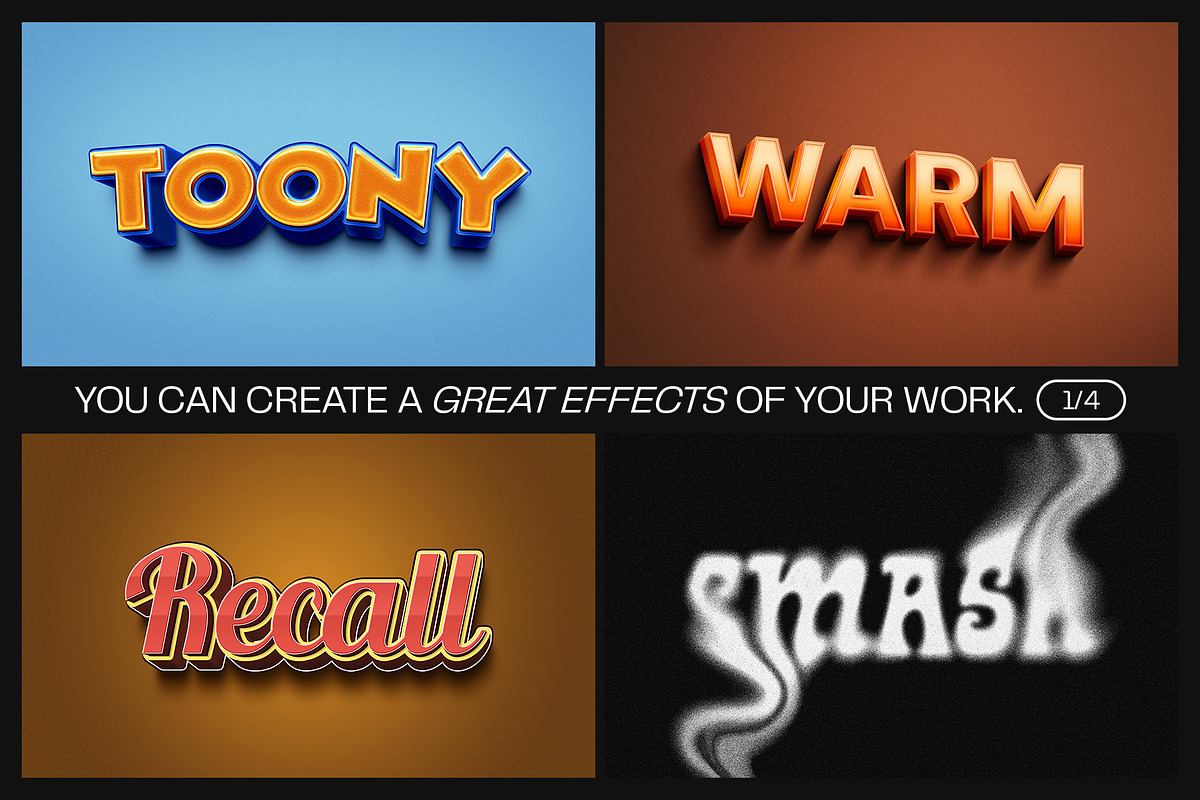 12 Text Effect Templates, a Layer Style Add-On by iDoodle Studio (Photo 3 of 6)