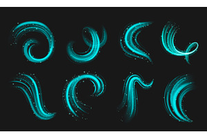 Magic light turquoise swirls with