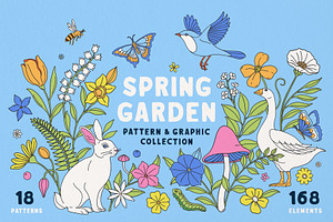Spring Garden Vector Collection, a Pattern Graphic by rouxsupplyco