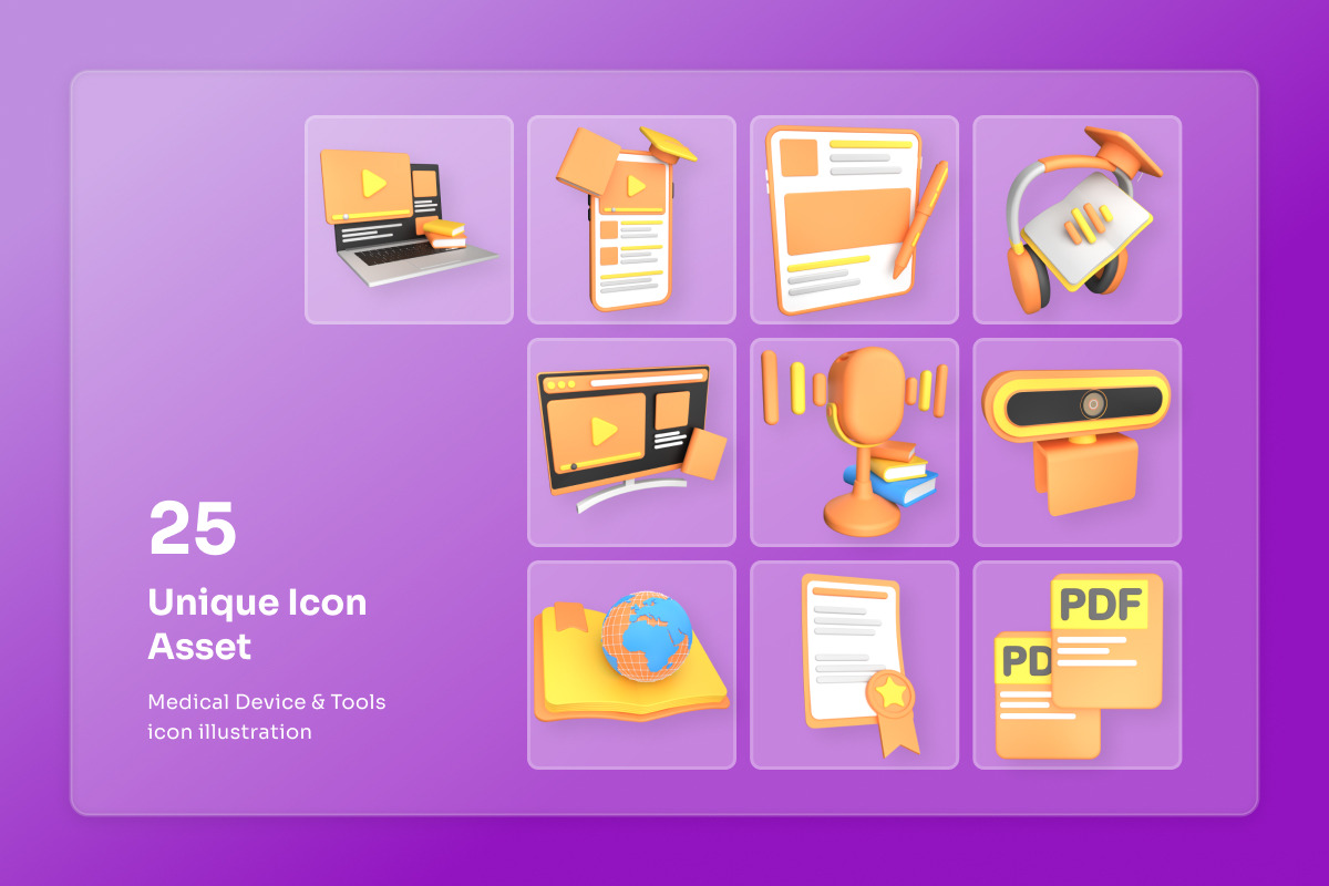 E-Learning & Online Course 3D Icon, an Education Illustration by twinstd (Photo 6 of 7)