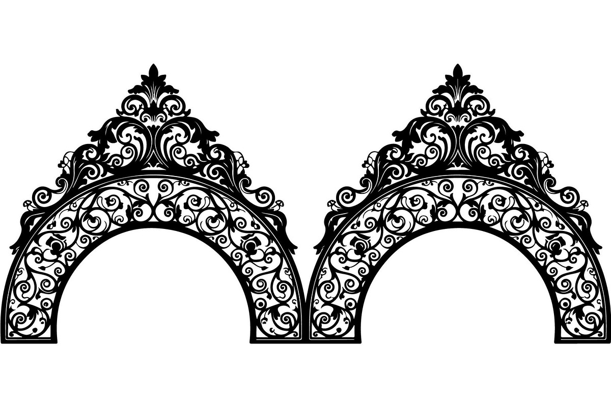 Luxury Vintage Iron Arch Double Gate, an Object Graphic by Creativeshirt (Photo 3 of 12)