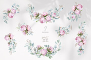 Pink Peonies and Eucalyptus clipart, a Decorative Illustration by ReachDreams (Thumbnail 3 of 10)