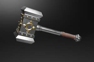 3D Medieval War Hammer, an Object 3D Model by Dudukbersama