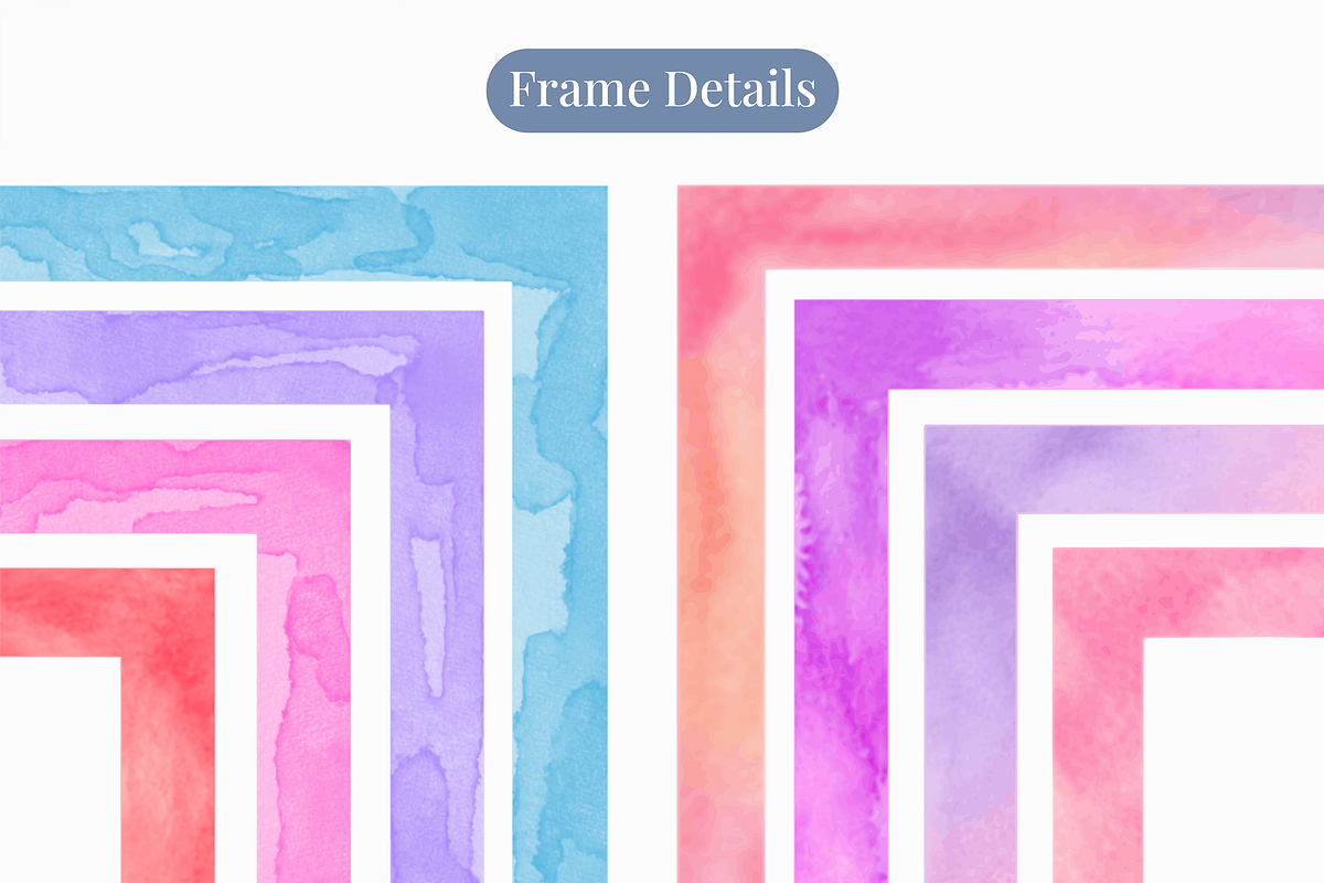 Watercolor Frame Rectangular Border, a Decorative Illustration by Kusumaillustration (Photo 4 of 13)