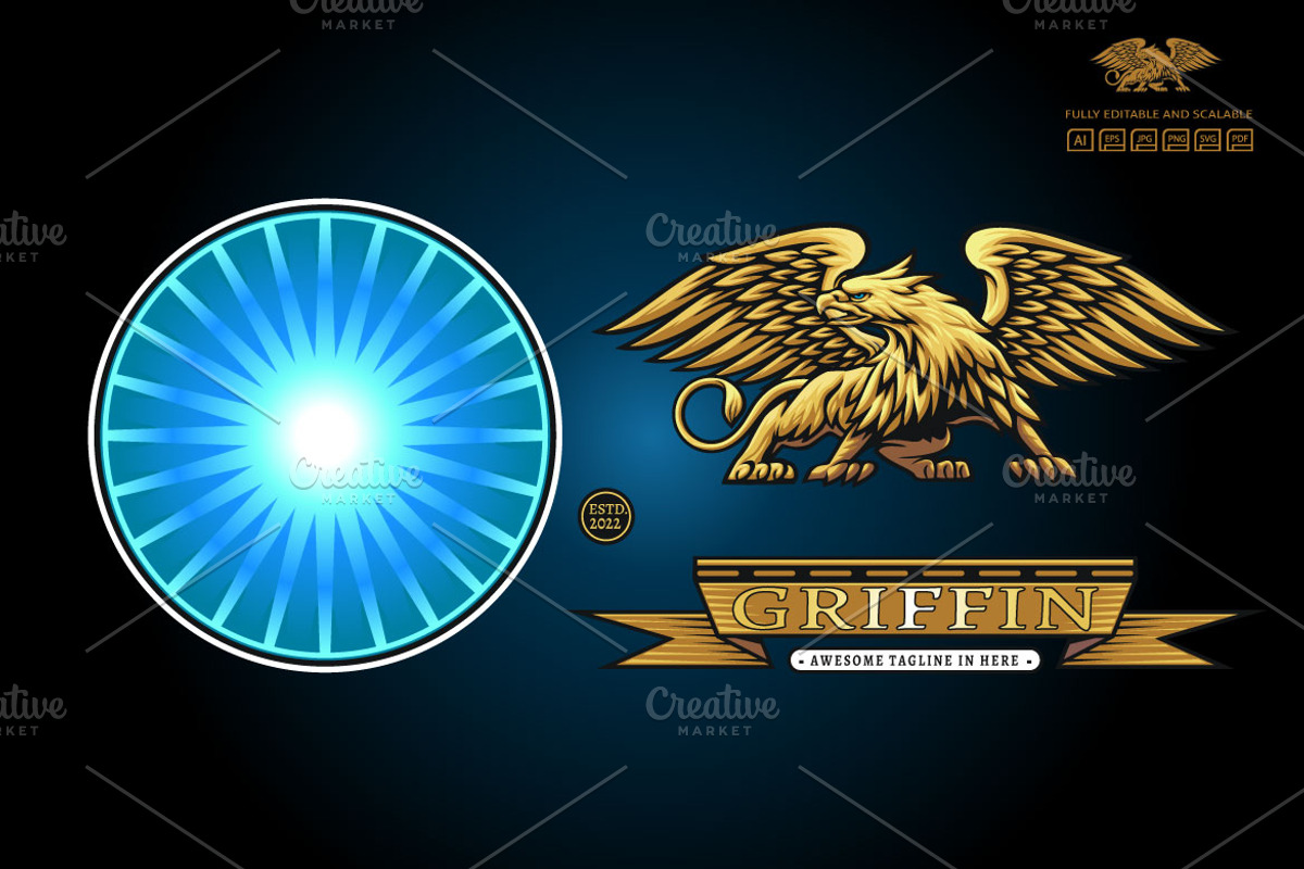 Griffin Illustration Logo, a Branding & Logo Template by Kongstones_std (Photo 3 of 4)