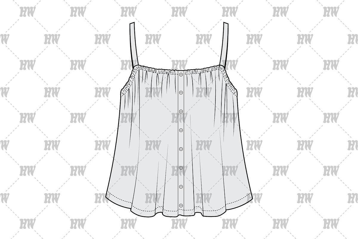 Summer Tank Top Fashion Flat, a Shirt Mockup by haydenwentworth (Photo 2 of 3)