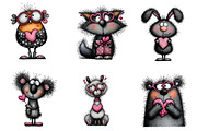 Valentine Animals Clipart, an Illustration by CreationArt (Thumbnail 2 of 6)