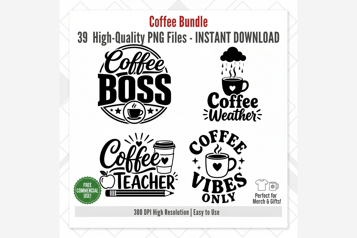 Coffee Bundle PNG | Coffee Quotes, an Object Illustration by Tanya Kart (Photo 9 of 9)