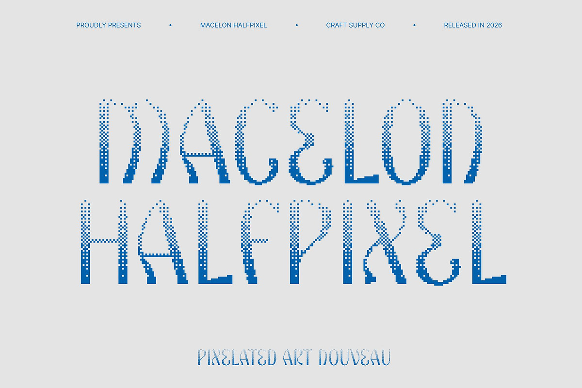 Macelon Halfpixel, a Sans Serif Font by Craft Supply Co. (Photo 1 of 8)