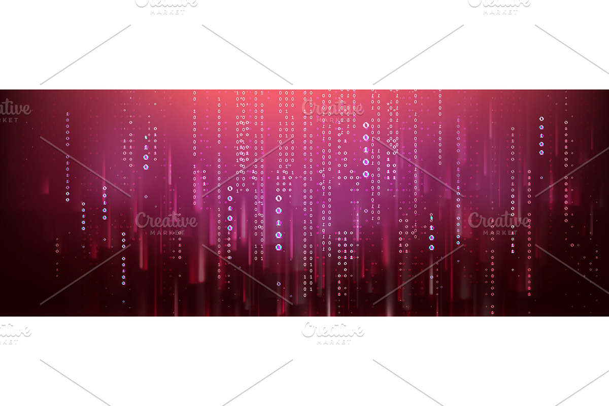 Red binary code background with, a Technology Illustration by art PVP - market