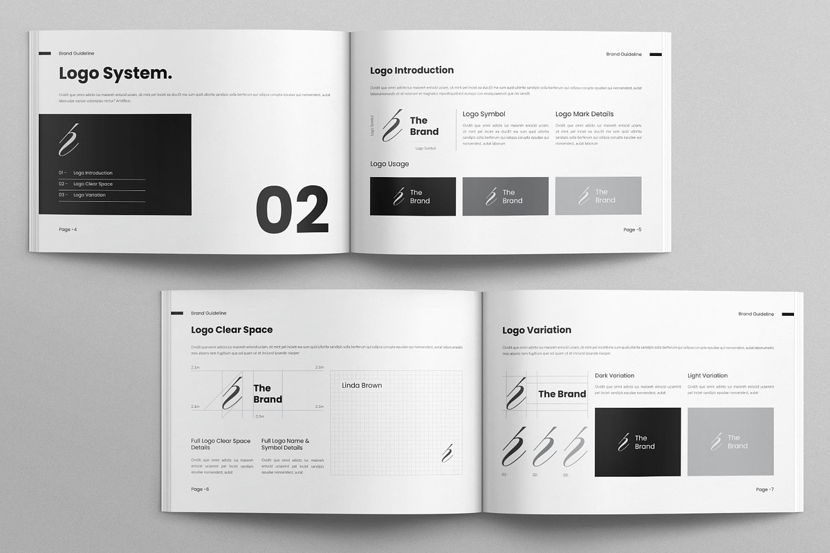 Brand Guideline Template Landscape, a Brochure Template by E-Type (Photo 3 of 8)