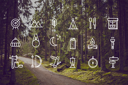 Adventure icon set
