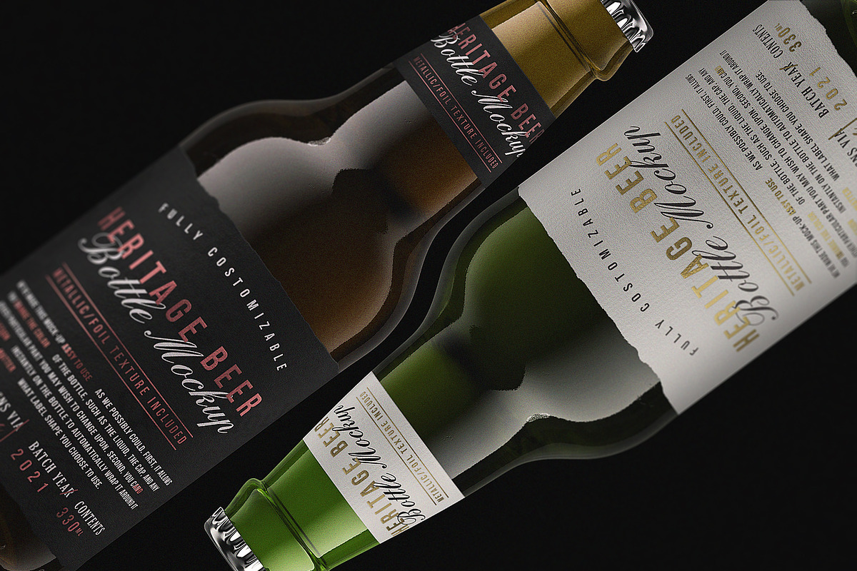 Beer Bottle Mockup V2, an Advertising Mockup by HexenDesigns (Photo 5 of 13)