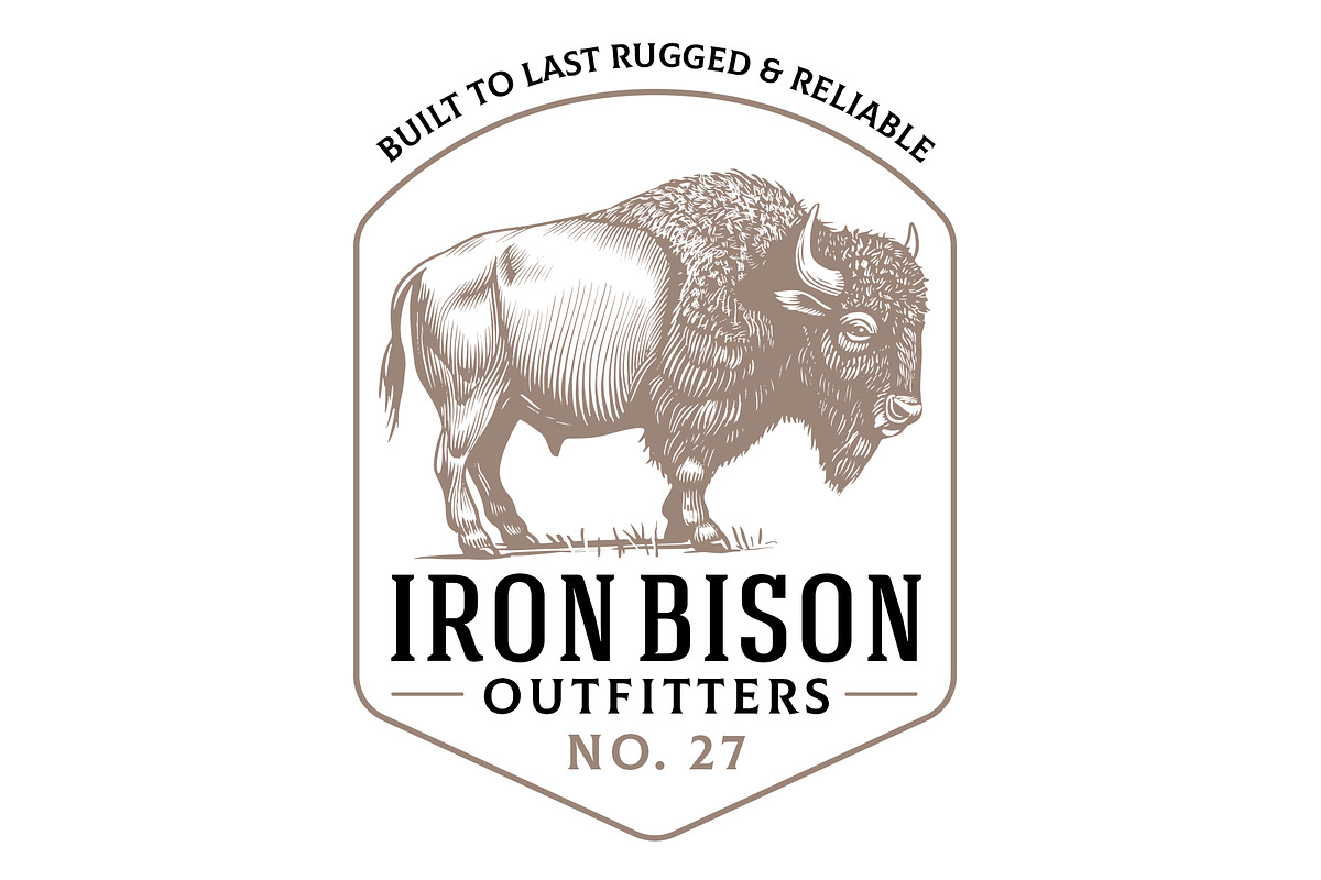 Vintage Bison Logo, a Branding & Logo Template by vatesdesign