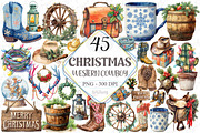 Western Cowboy Christmas Clipart, a Graphic by designcity5 (Thumbnail 1 of 5)
