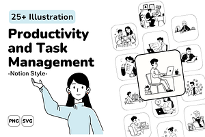 Productivity Notion Illustrations, an Illustration by DaisyStudio