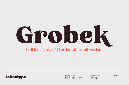 Grobek, a Serif Font by Latinotype