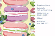 Macaron and blueberry sprigs, a Pattern Graphic by Yummy (Thumbnail 2 of 7)
