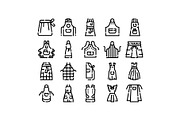 Cooking apron uniform set line icons, an Object Graphic by pikepicture (Thumbnail 1 of 3)