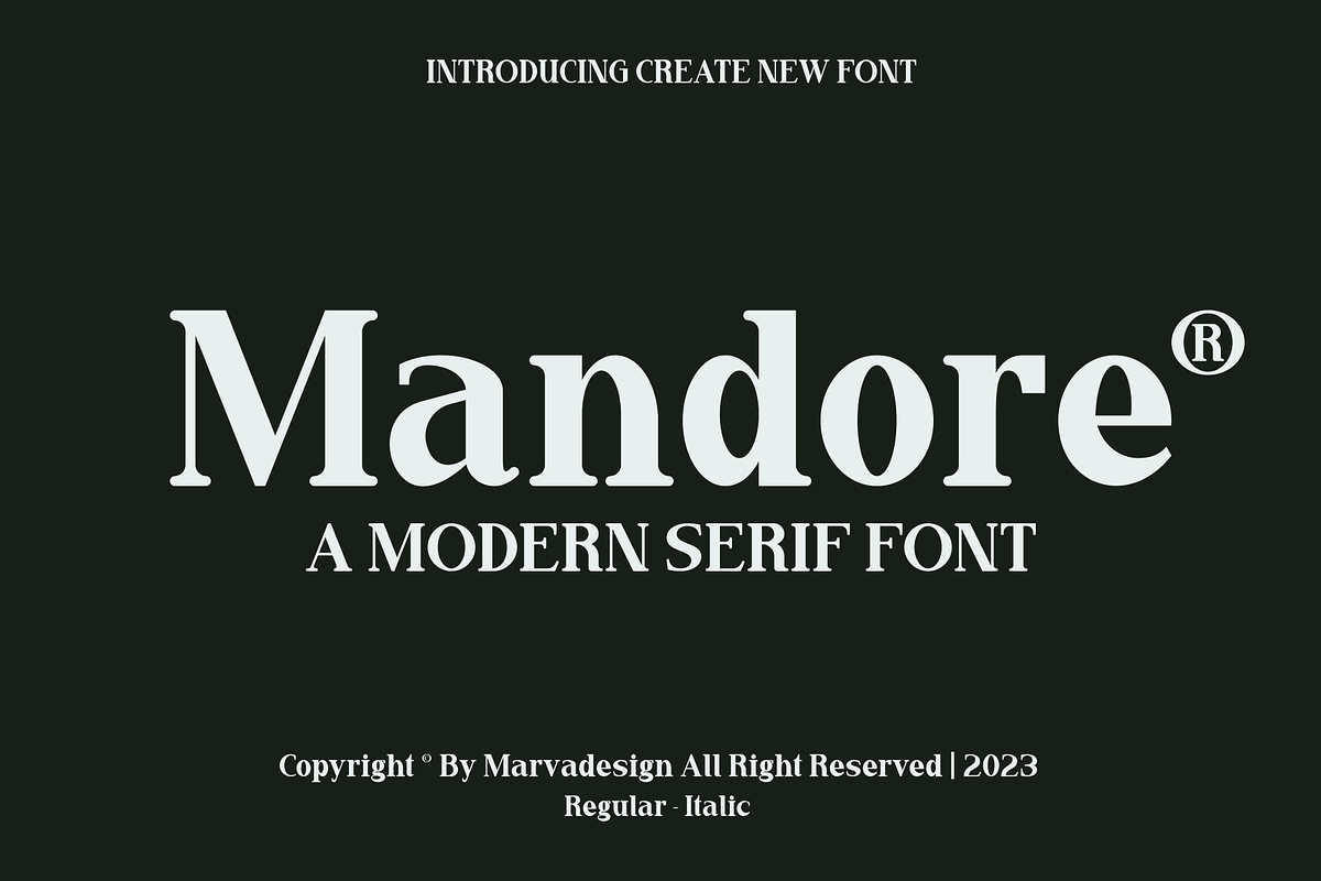 Mandore - A Modern Serif, a Serif Font by Marvadesign (Photo 1 of 7)