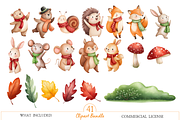 Cute Woodland Clipart PNG, an Object Illustration by MockupWizard (Thumbnail 2 of 5)