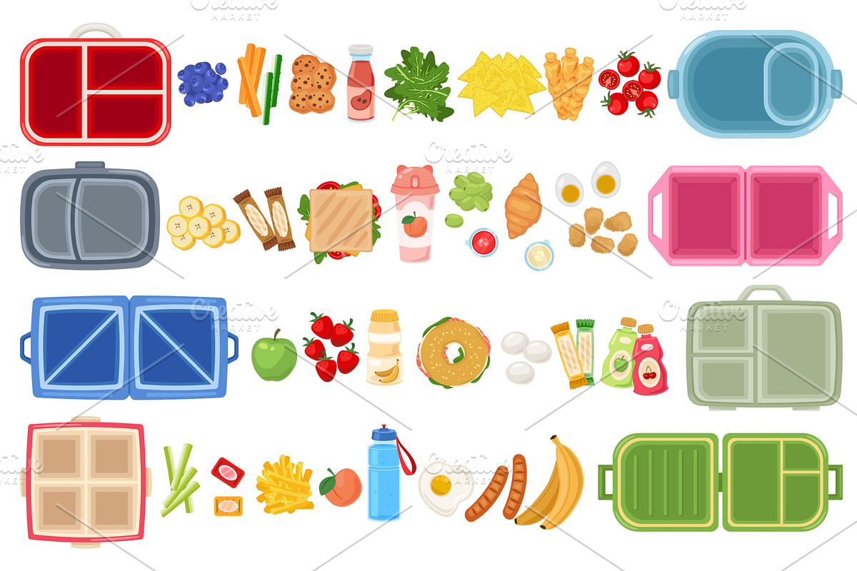 Lunchbox kit. Children snack pack, a Food Illustration by YummyBuum