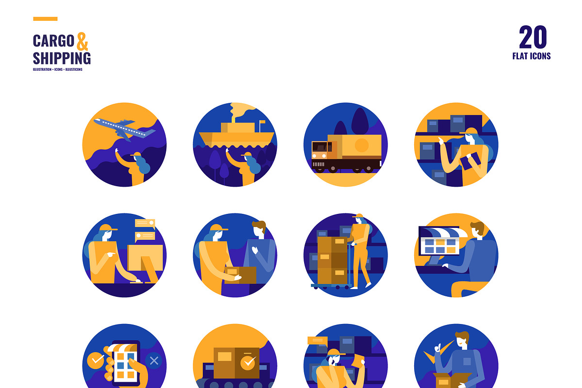 Cargo & Shipping Icons, an Outline Icon by Foxyard studio (Photo 2 of 3)