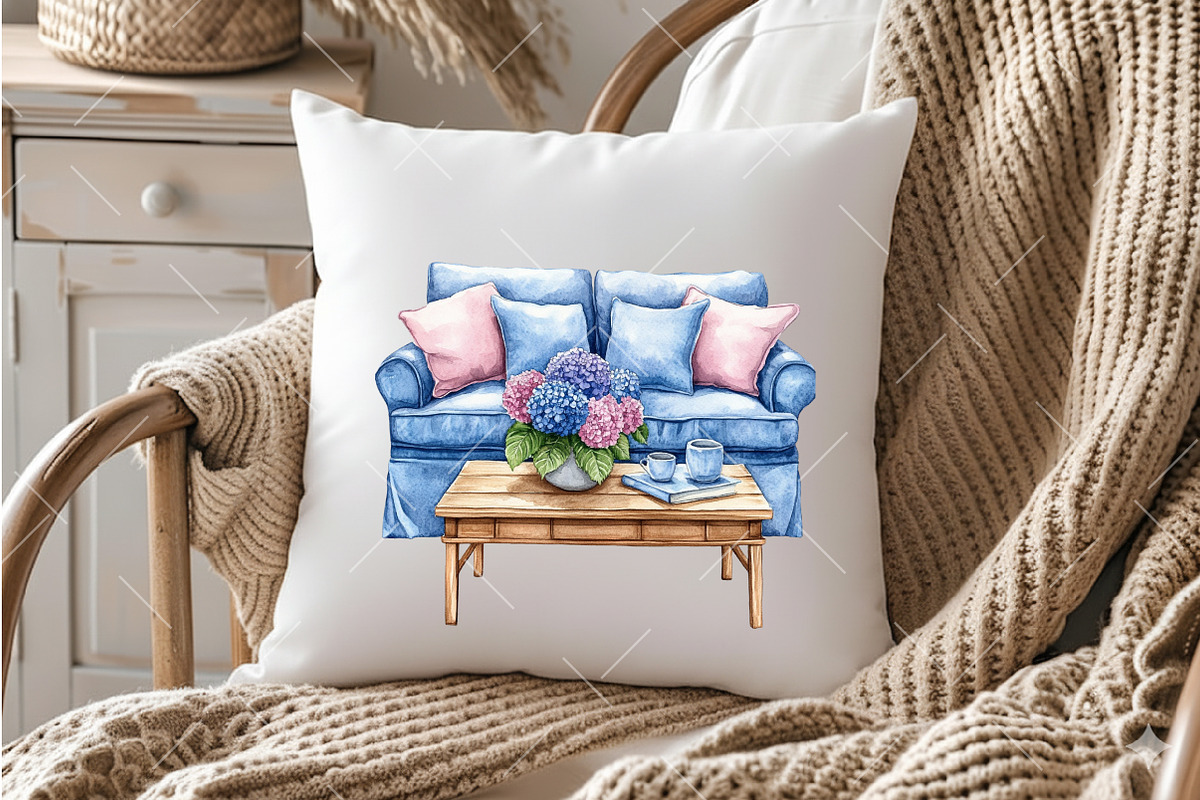 Watercolor Hydrangea Spring Clipart, an Illustration by OK Design (Photo 5 of 6)