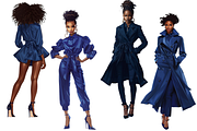 Fashion Girl in Indigo Cliparts, a Person Illustration by Mash Mash Stickers (Thumbnail 5 of 9)