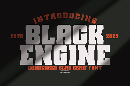 Black Engine, a Slab Serif Font by Linecreative