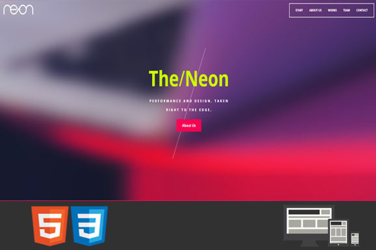 Neon - One Page HTML Template, a Landing Page Template by earthquake (Photo 2 of 6)