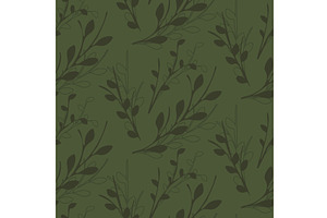 Repeating pattern of dark green, an Illustration by okskukuruza